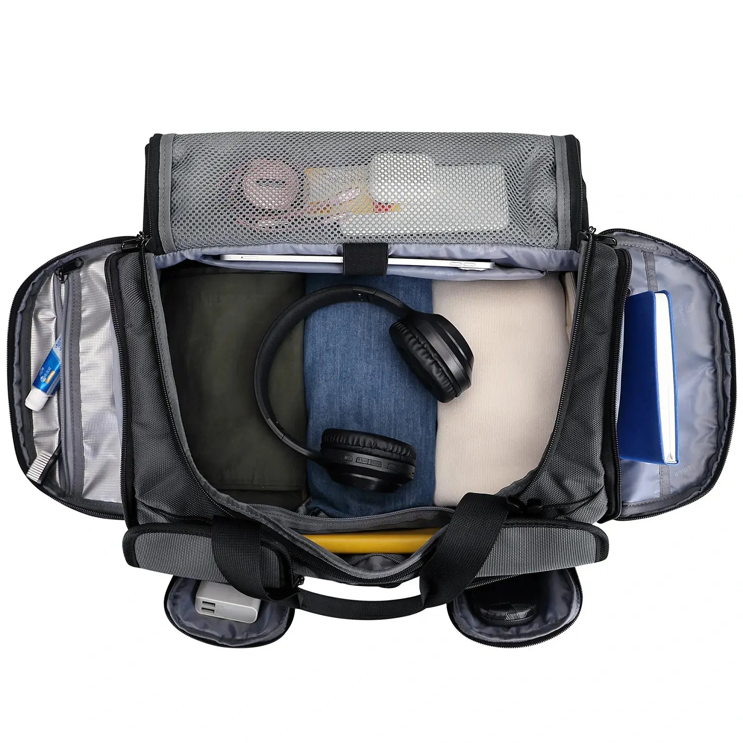 Double-Layer Duffel Bag Modern Split-Level Design with Bottom Shoe Compartment B723