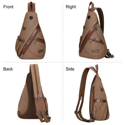 a8004 Canvas Sling Bag for Men Women #color_brown