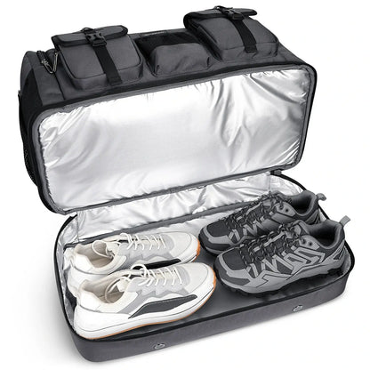 Double-Layer Duffel Bag Modern Split-Level Design with Bottom Shoe Compartment B723
