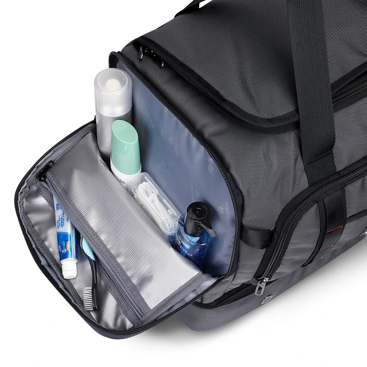 WITZMAN B720 men’s large nylon duffel bag with double-layer shoe compartment - sliver grey bag