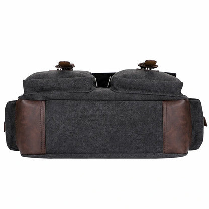 witzman vintage postman bag for men canvas for men black business messenger bags a8007 large #color_black