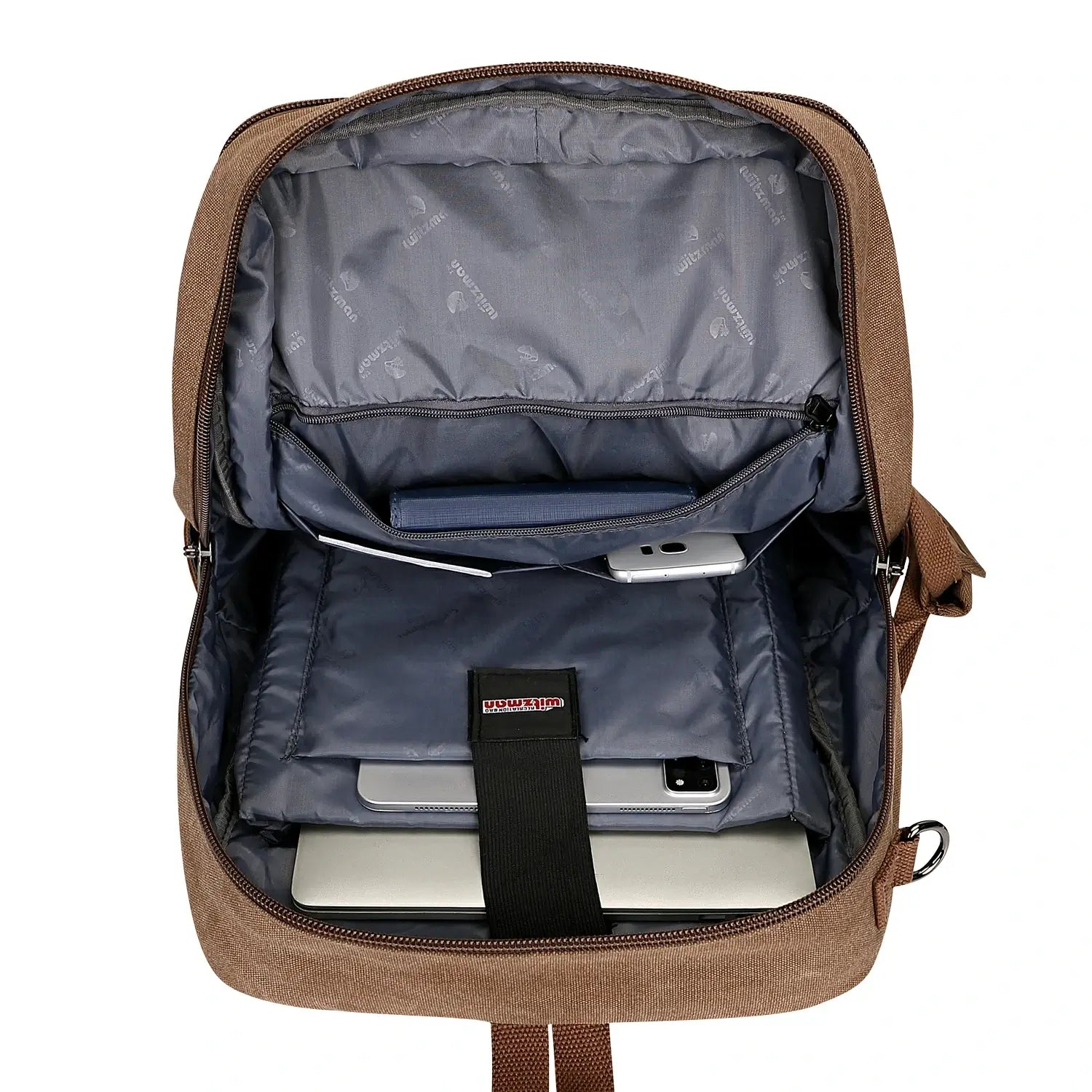 Black Canvas Travel Backpacks a6617-3 #color_brown