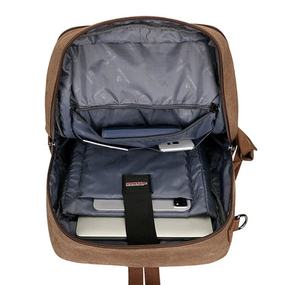 Black Canvas Travel Backpacks a6617-3 #color_brown