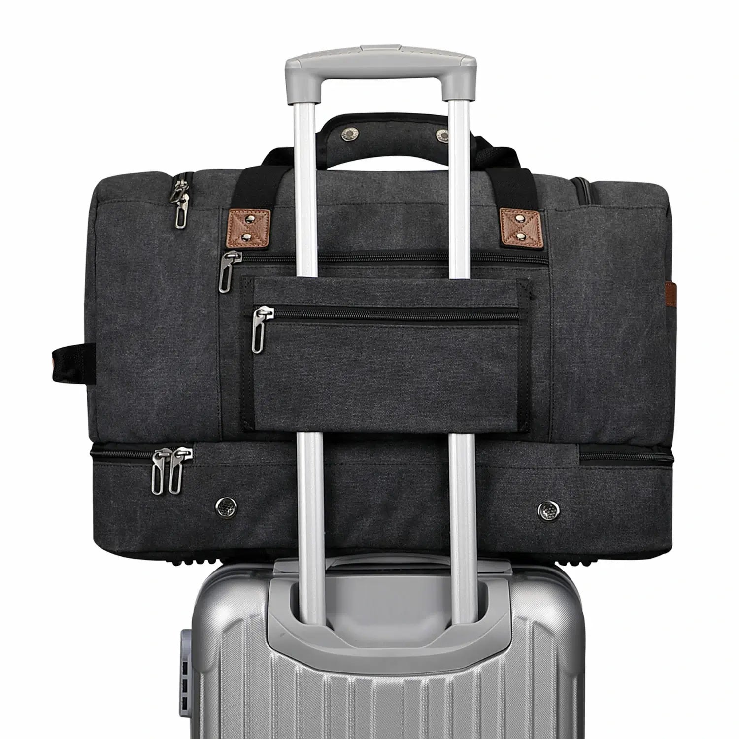 Fashion Vintage Canvas Large Travel Bag duffle bags witzman a8010 #color_black