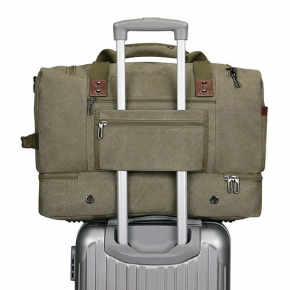 Fashion Vintage Canvas Large Travel Bag duffle bags witzman a8010 #color_green