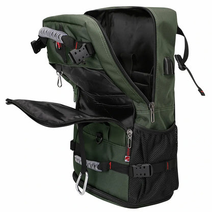 witzman b681 nylon travel backpack for men carry on bag #color_green