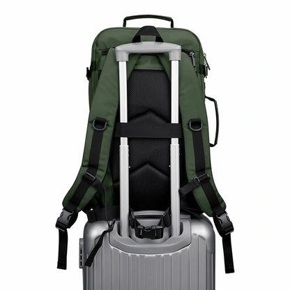 B688 Best large travel backpack carry on luggage bag Green backpacks 45L with clamshell opening and multiple compartments