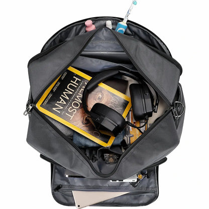 High-end fashion travel nylon duffle bag set #color_grey