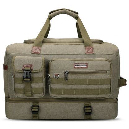 Classic Vintage Canvas Duffel Bag with Toiletry Set A8010-2