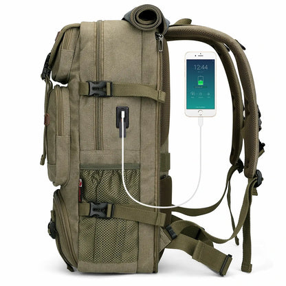Convertible 40L travel backpack with USB port and 18+ compartments, fits 17 inch laptop, ideal for men and women a8013 best amry green backpack