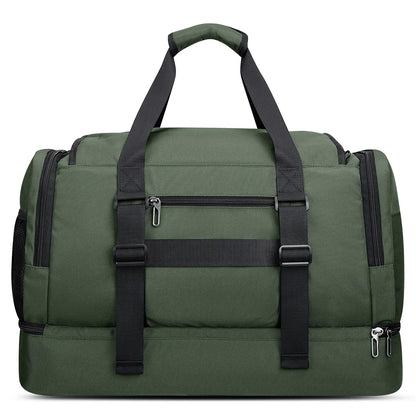 WITZMAN B720 men’s large nylon duffel bag with double-layer shoe compartment - green weekender bag