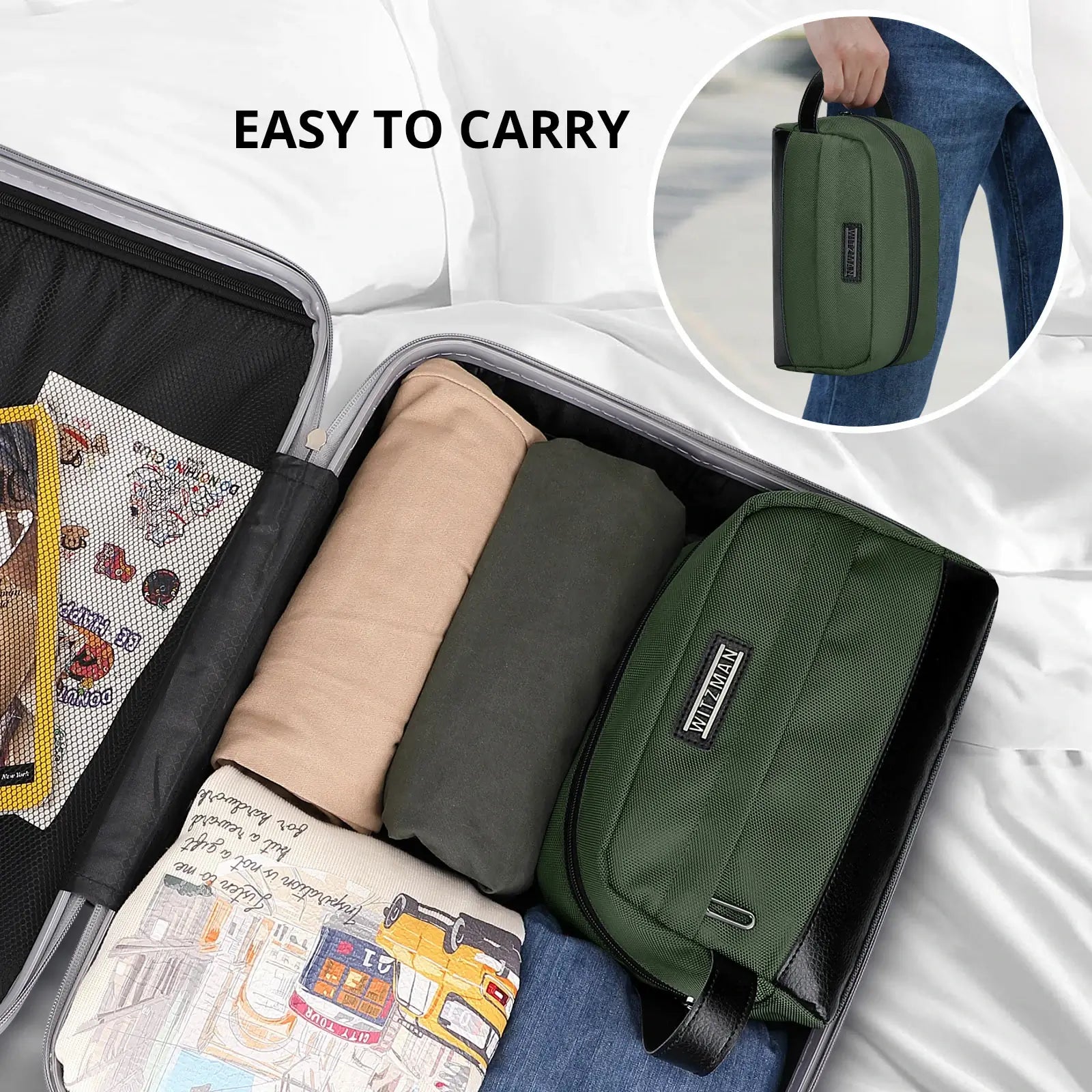 B692 Travel Bathroom Bag Toiletry Bag Shaving Bag Cosmetic bag #color_green