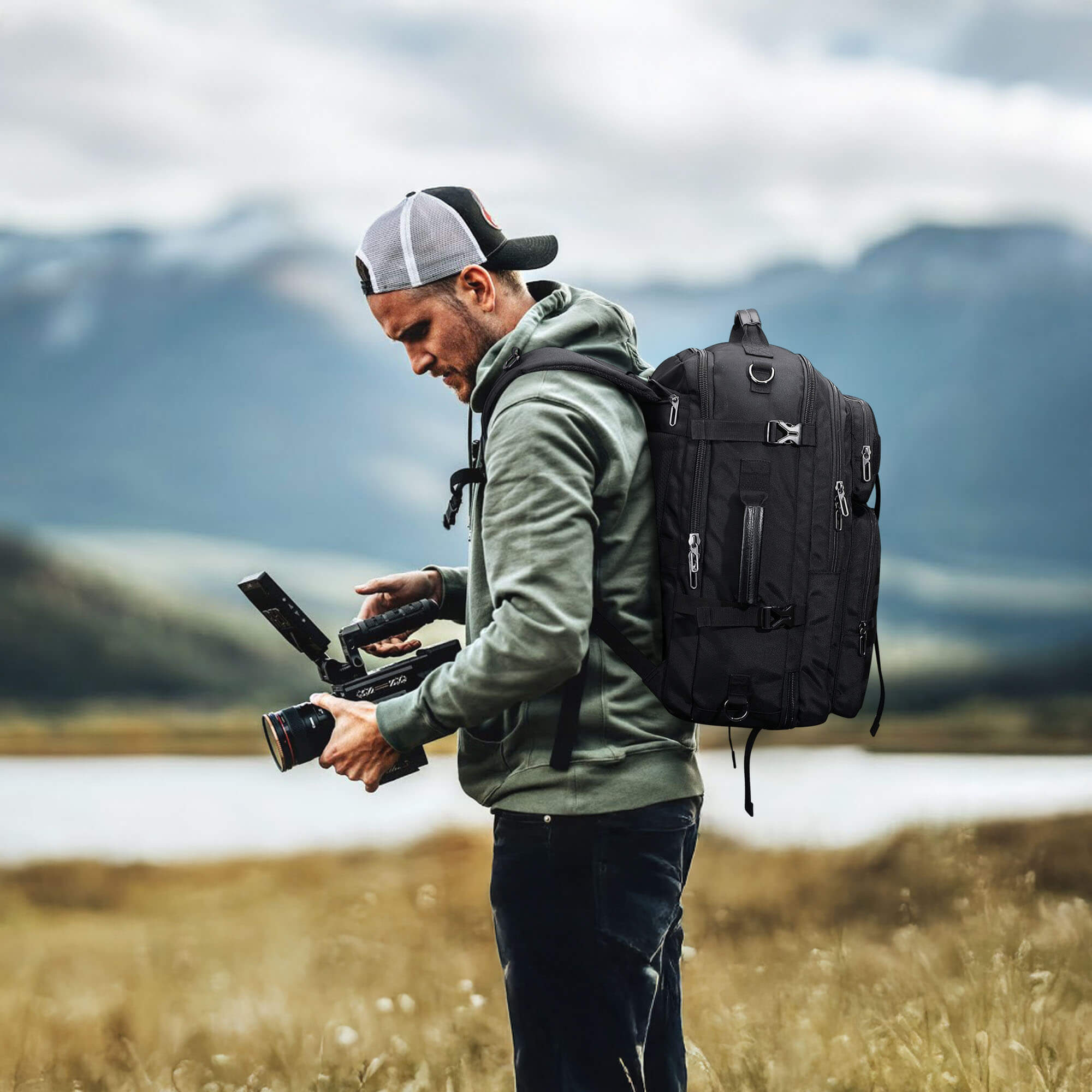 Travel photography large travel backpack for men witzman b688