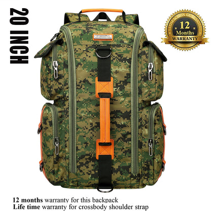 Camo Green Nylon Travel Backpack