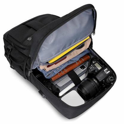 Schwarzer Reiserucksack aus Nylon für Herren 