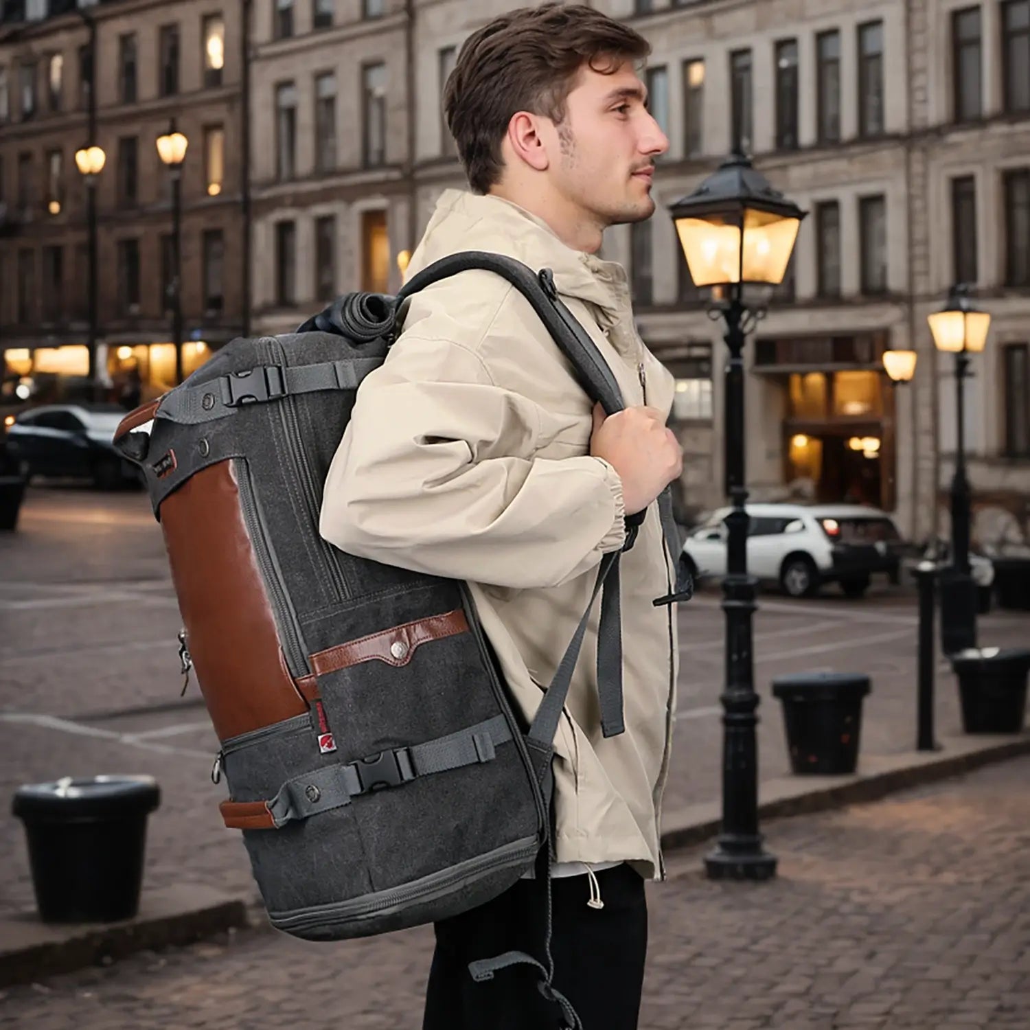 Sac à dos de voyage en toile pour homme 22,5 pouces 