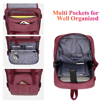 red canvas carry on travel backpacks | witzman a519-2 #color_red