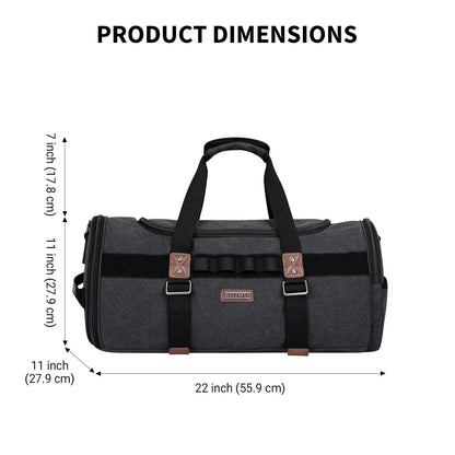 Black Canvas Large Travel Duffel Bags