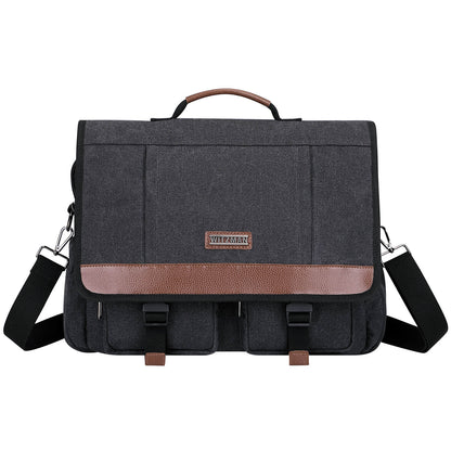 Black Canvas Messenger Bag