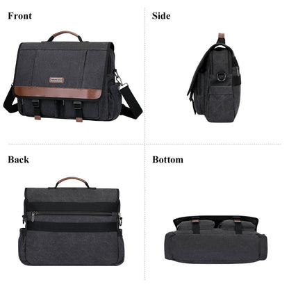 Black Canvas Messenger Bag