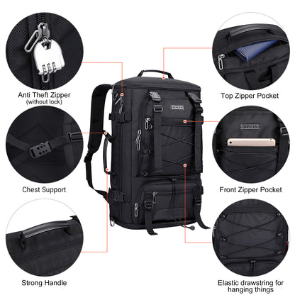 Black Nylon Travel Backpack
