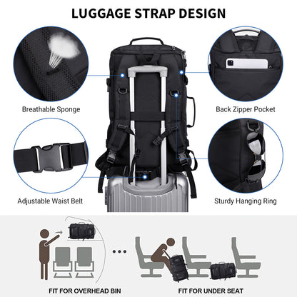 Black Nylon Travel Backpack