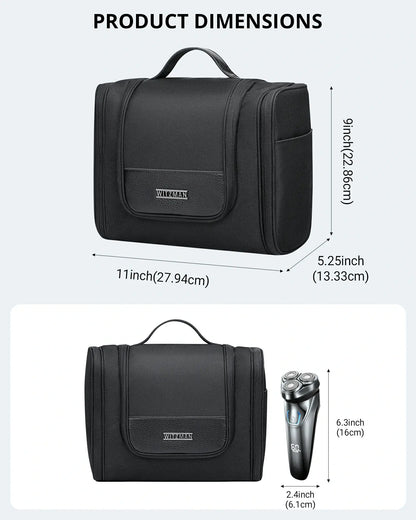Black large toiletry bag for men