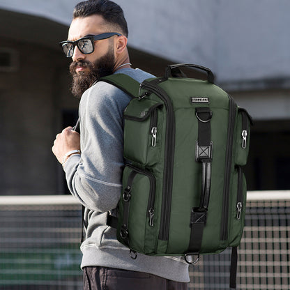 Army Green Nylon Travel Backpack