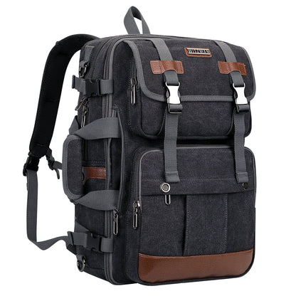 Black Canvas Travel Backpacks a6617-3 #color_black