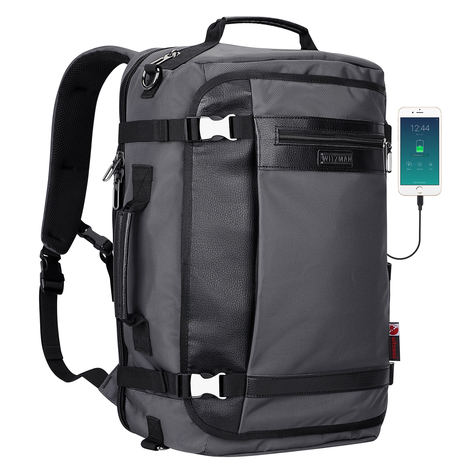 Silvery Grey Nylon Travel Laotop Backpack