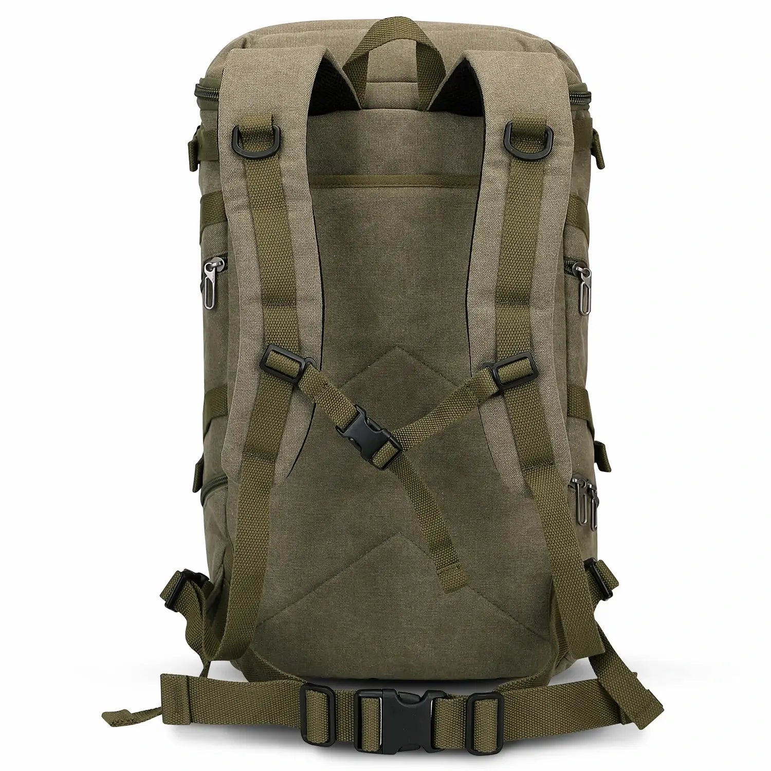 Vintage canvas travel backpack with shoe compartment and laptop sleeve – carry-on size a568-2 green