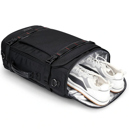 WITZMAN 35L black travel backpack for men nylon bag shoe compartment