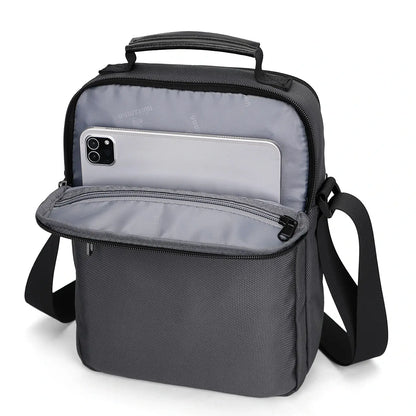 WITZMAN B707 nylon crossbody sling bag for men small travel shoulder messenger with anti-theft pocket and MOLLE webbing sliver grey