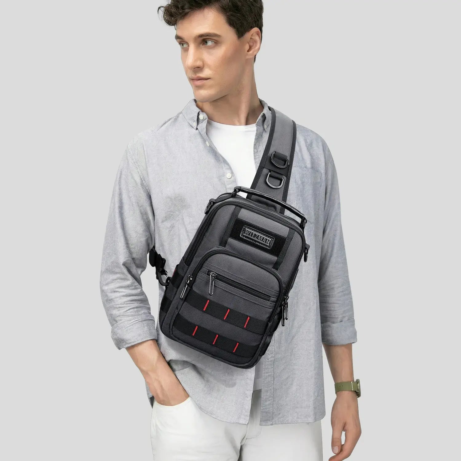 Men’s Nylon Sling Chest Bag Crossbody Casual Daily Bag B730