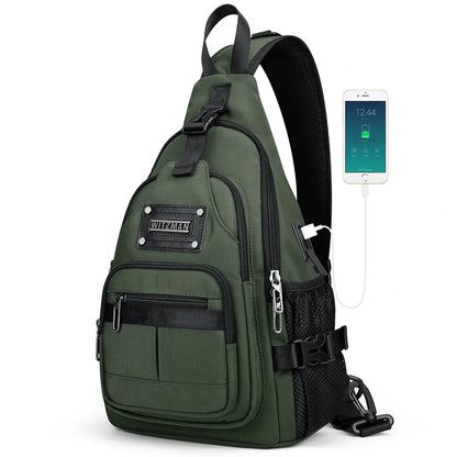 Casual Nylon Chest Bag Triangular Crossbody Sling Bags For Men B735