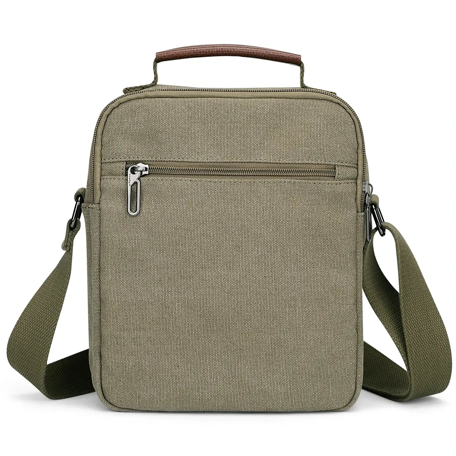 WITZMAN men’s canvas crossbody bag vintage sling messenger satchel for travel and everyday carry green bags